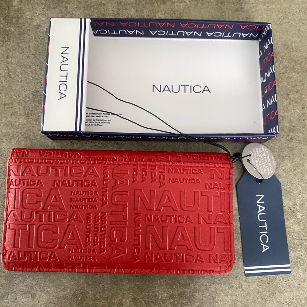 Nautica Red Embossed Wallet